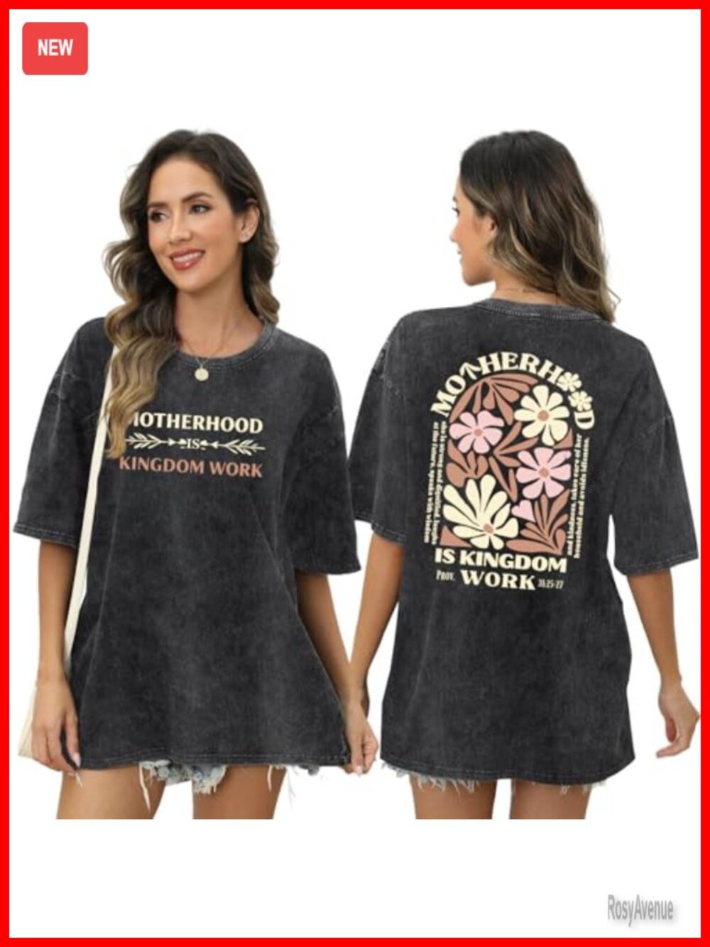 Nursing Shirt for Breastfeeding Zipper Christian Graphic Tee Maternity Top